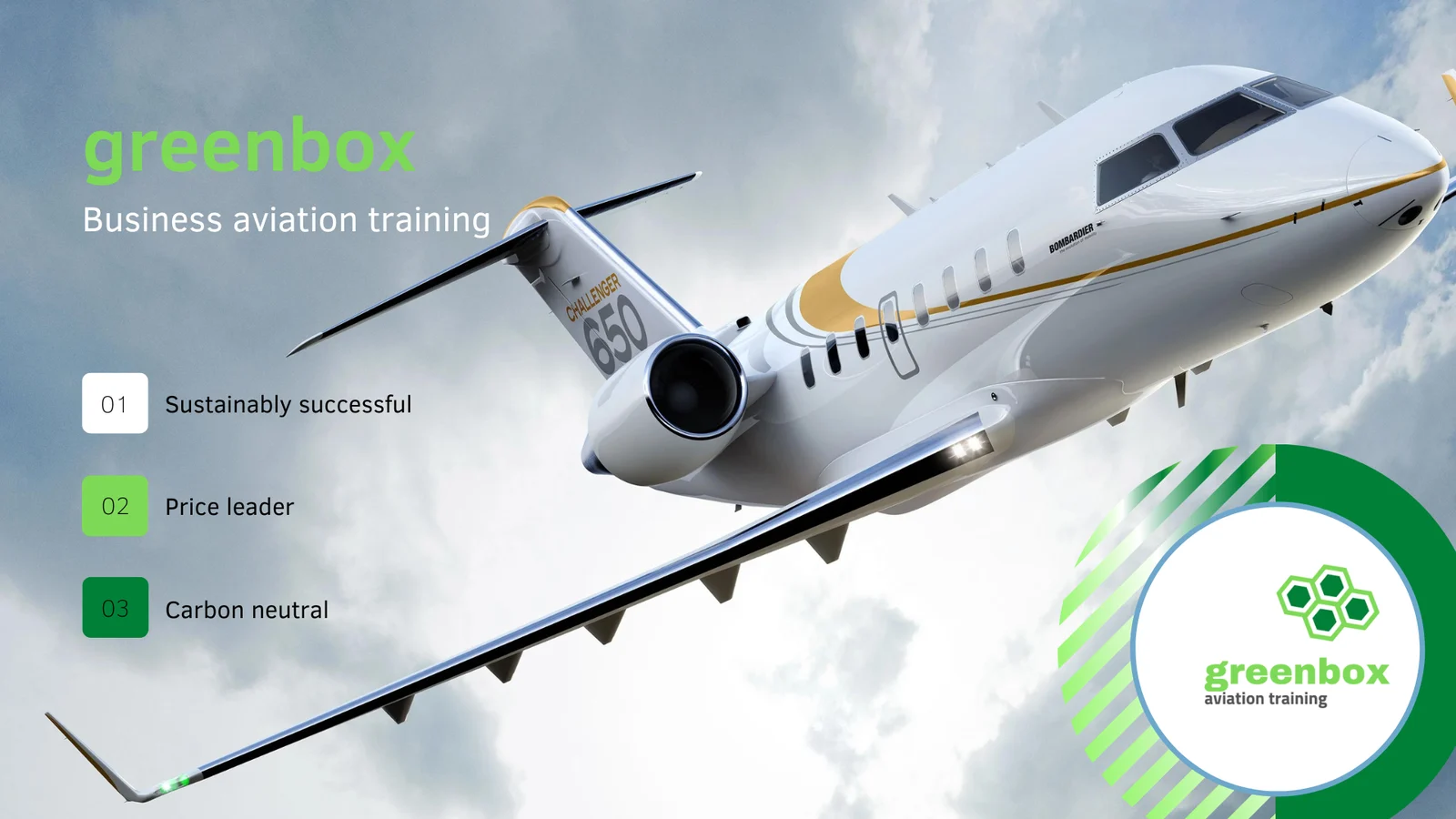 greenbox business aviation training: business jet in flight