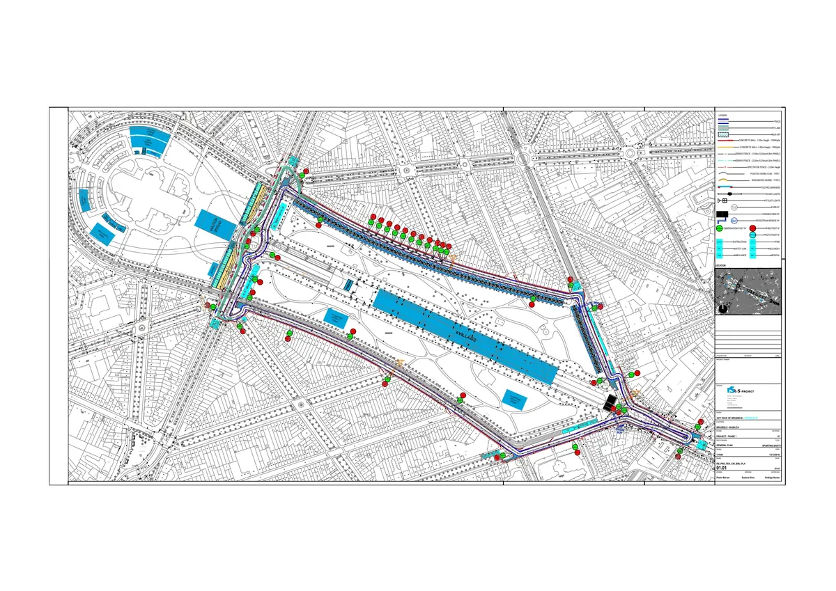 Street circuit layout plan for Brussels